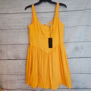 Gianni Bini Sedona 8 Apricot Linen Drop Waist Bubble Hem Shift Dress NWT 1371